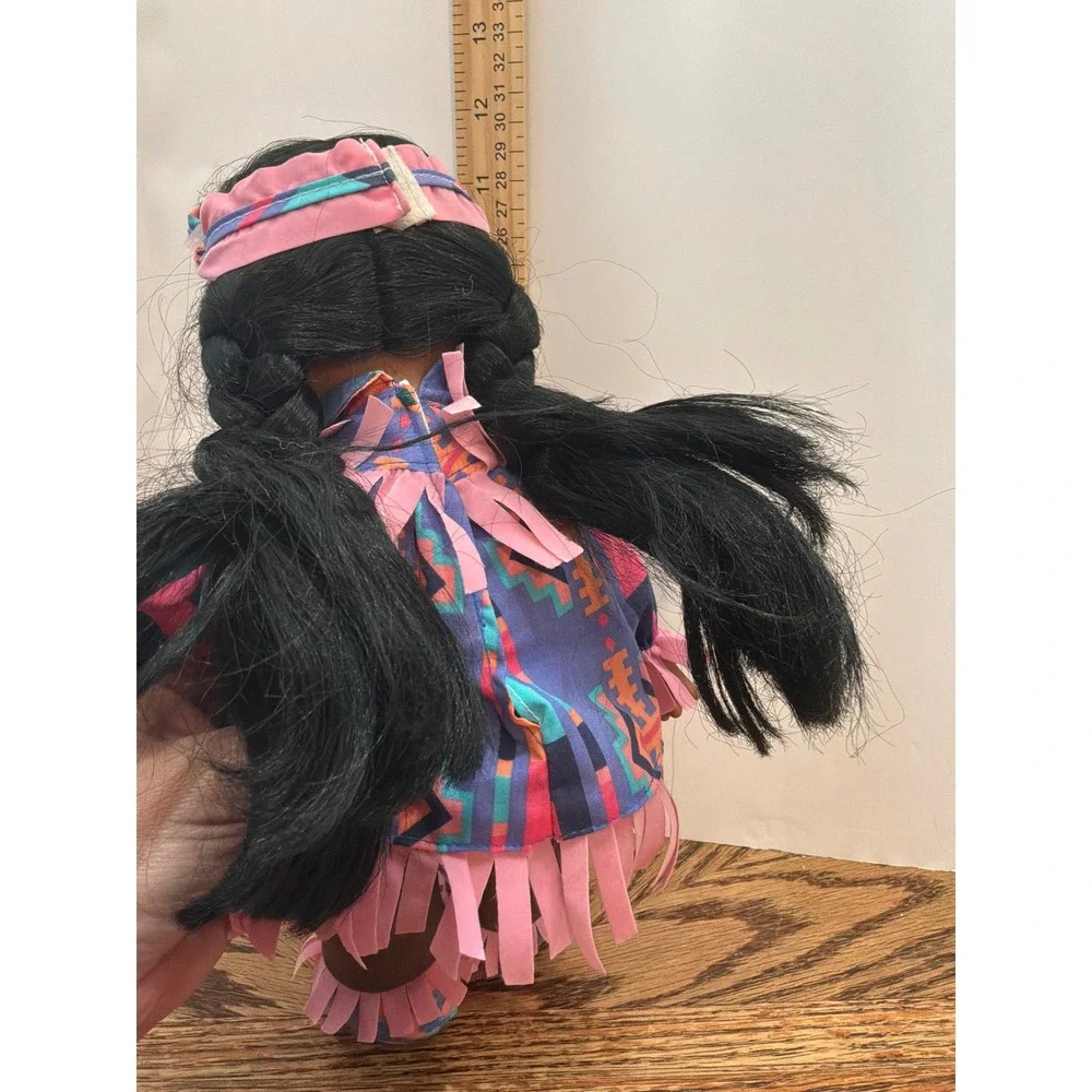 Vintage 90s Gi-Go Toys Southwestern Fringe Soft Body Doll 12‎ Inch Purple Pink